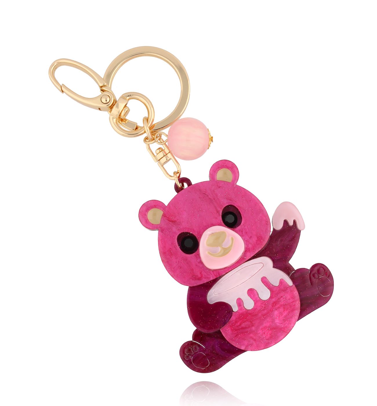 Brelok z fuksjowym misiem Teddy Bear Lover BREZA0079