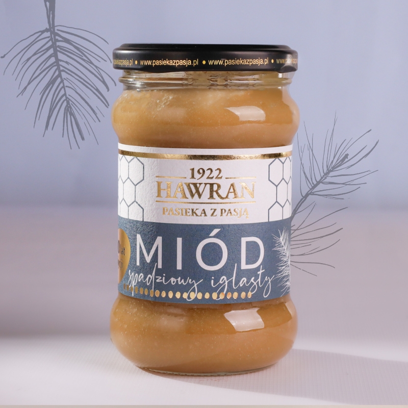 Miód spadziowy iglasty jasny 380g - Pasieka z Pasją Hawran