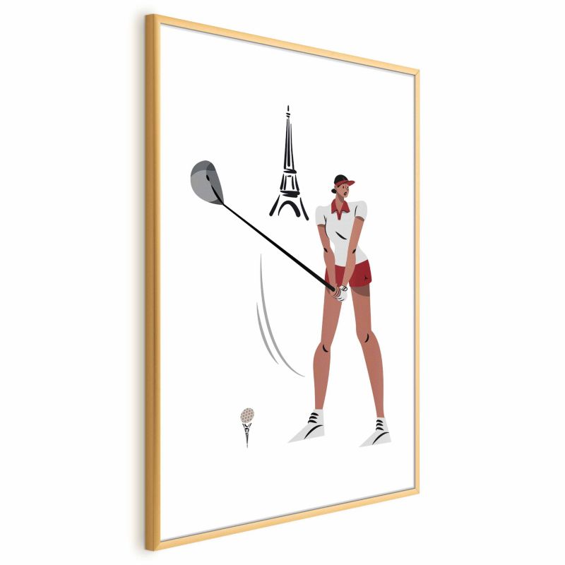 Plakat Artgeist Francuska golfistka 60x90 cm z ramą złotą 1 szt
