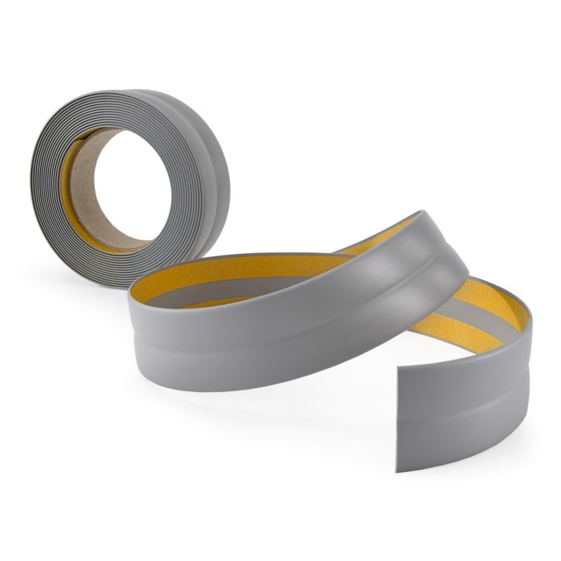 Listwa wykończeniowa PCV 30x30mm, QUEST, samoprzylepna, elastyczna, miękka taśma dekoracyjna, szary, 5m