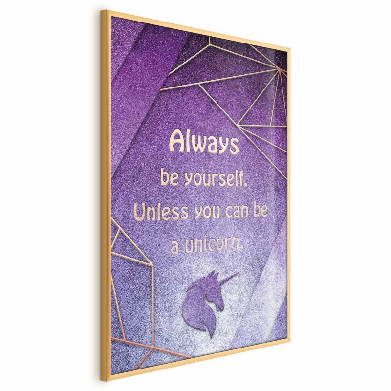 Plakat Artgeist Bądź sobą 40x60 cm z ramą złotą 1 szt