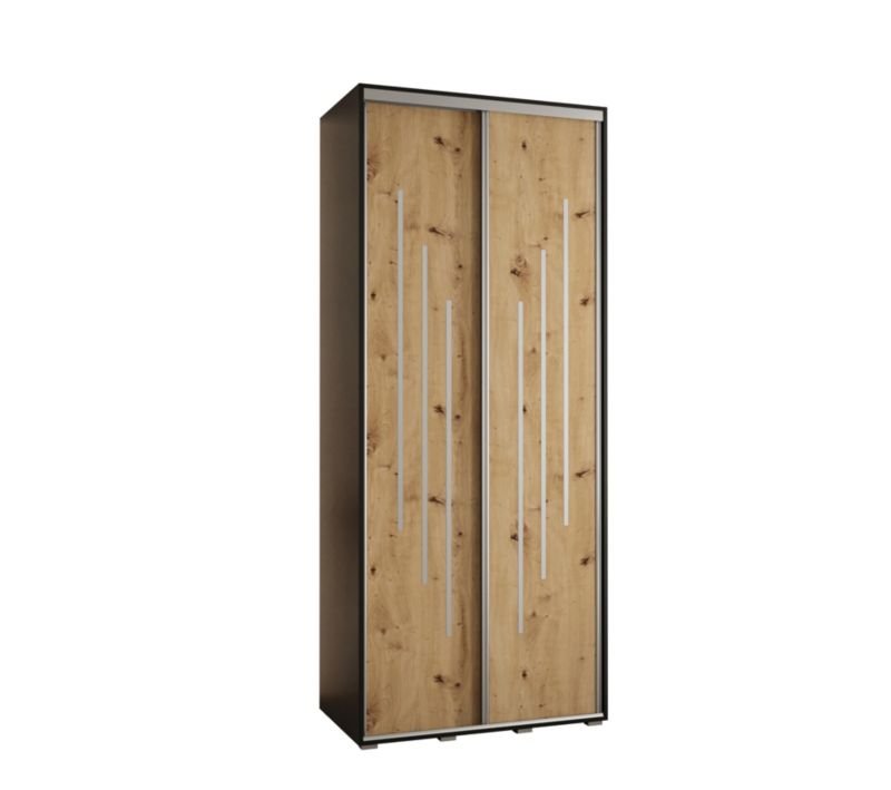 Szafa przesuwna Abiks DAVOS 8 wysoka szer.120cm gł.60cm czarny/artisan/srebrny 1szt.