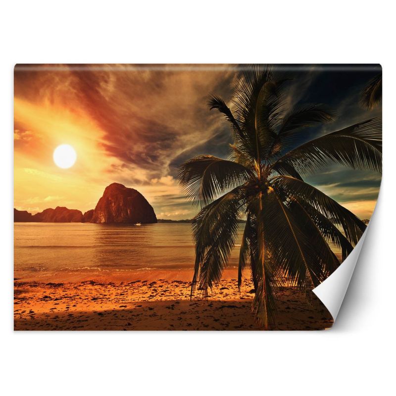 Fototapeta Feeby Morze palmy zachód słońca 200x140 1 szt