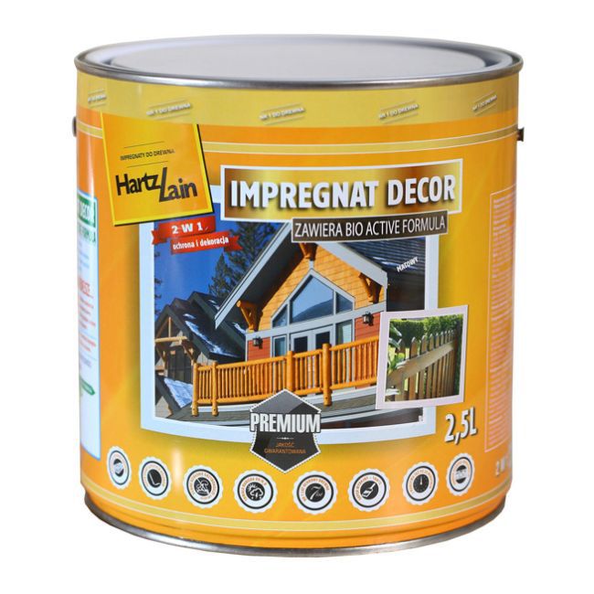 Impregnat HartzLack Decor brązowy 2,5 l