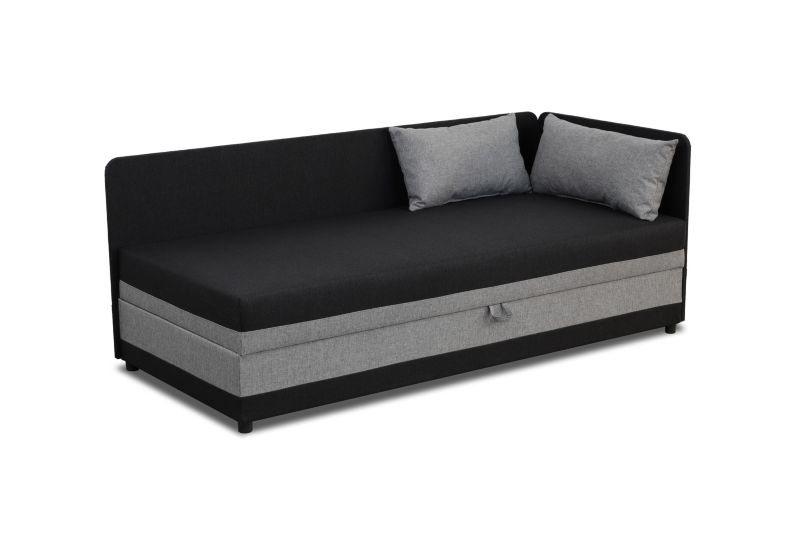 Tapczan jednoosobowy Bonni Hirek 80x200 Czarno/Szary 1 szt.