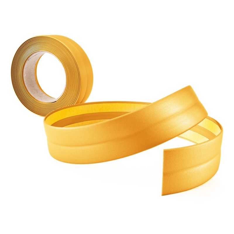 Listwa wykończeniowa PCV 18x18mm, QUEST, samoprzylepna, elastyczna, miękka taśma dekoracyjna, złoty, 20m