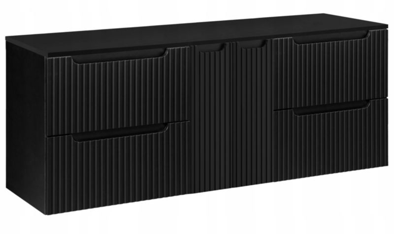 Szafka pod Umywalkę 160 cm Wisząca z Blatem Czarna Nova Black Furnidea