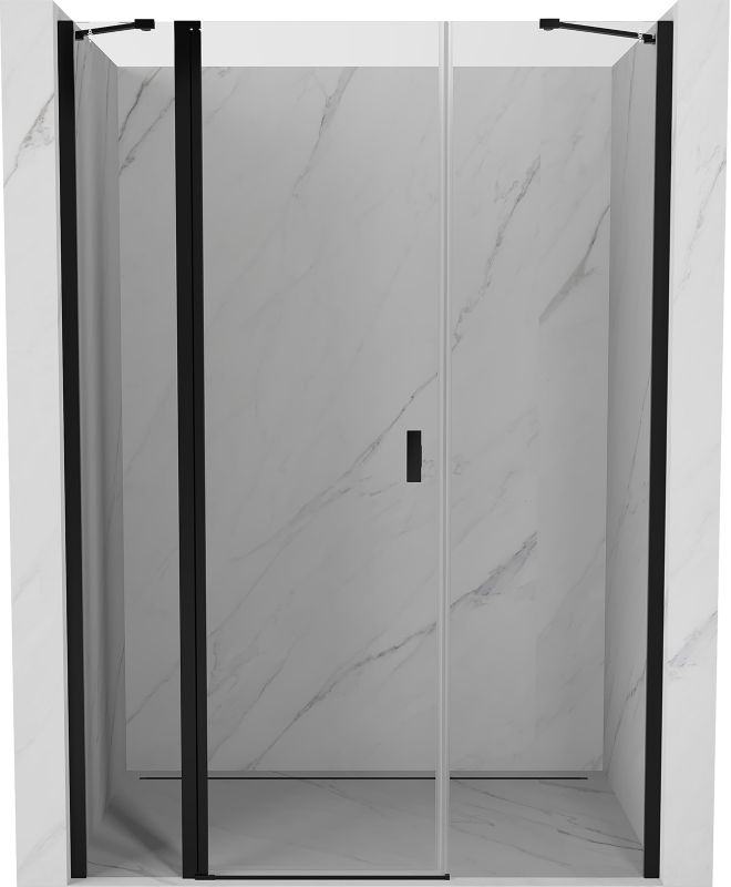 Drzwi prysznicowe uchylne Mexen Mist czarne 155x200 cm 1 szt
