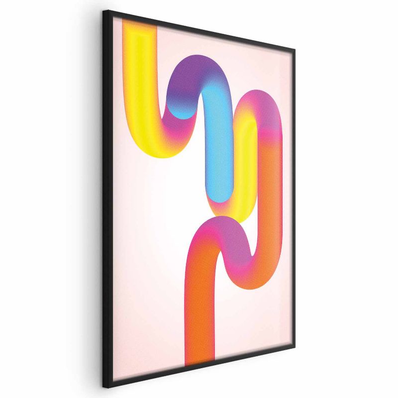 Plakat Artgeist Tęczowe Rurki 29,7x42 cm z ramą czarną 1 szt