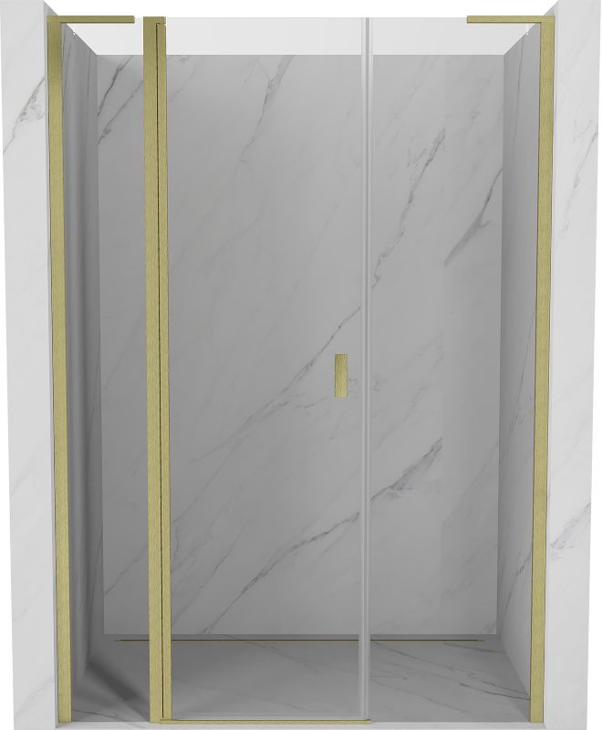 Drzwi prysznicowe Mexen Mist transparentne złoty szczotkowany 160 cm 1 szt