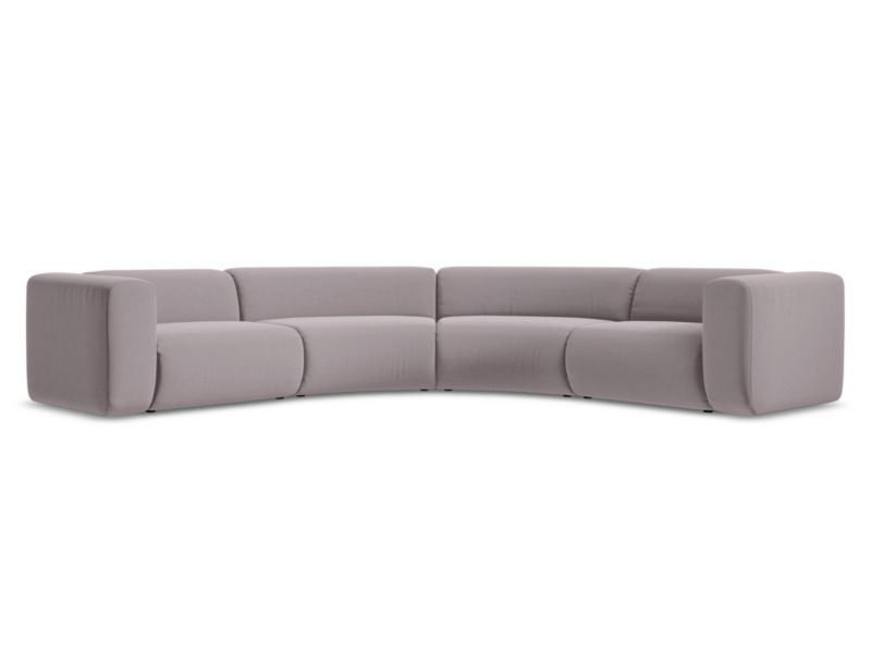 Narożnik uniwersalny Makamii Ekahi z tkaniny welwetowej 318x318 cm lawendowy 1 szt.