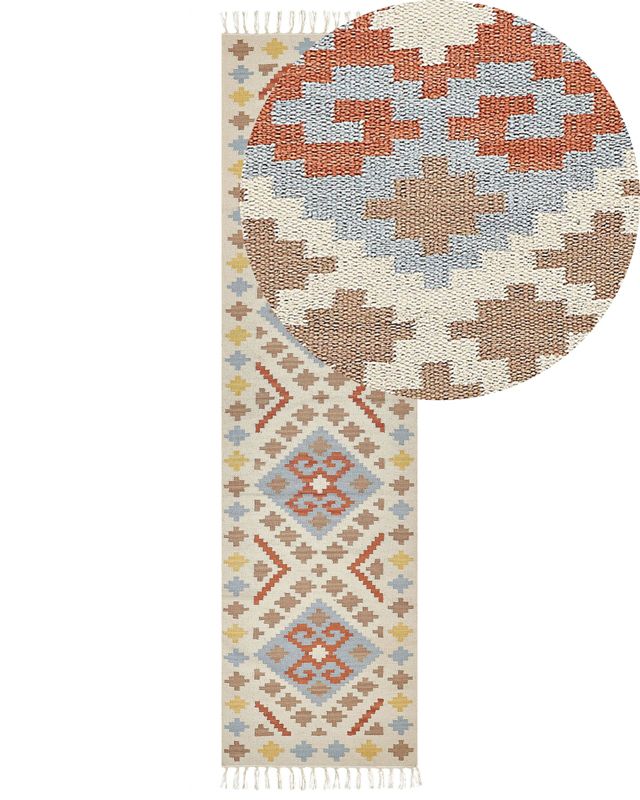 Dywan bawełniany kilim 80 x 300 cm wielokolorowy Atan 1 szt.