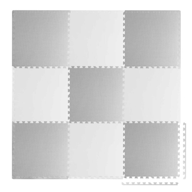 Duża mata piankowa Ricokids szare białe puzzle piankowe dla dzieci 180x180 cm 1 szt