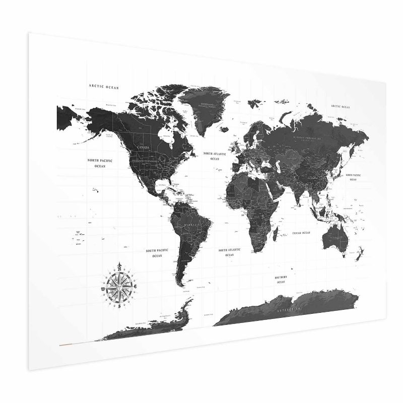 Plakat Artgeist Monochromatyczna mapa 30x21 cm bez ramy 1 szt
