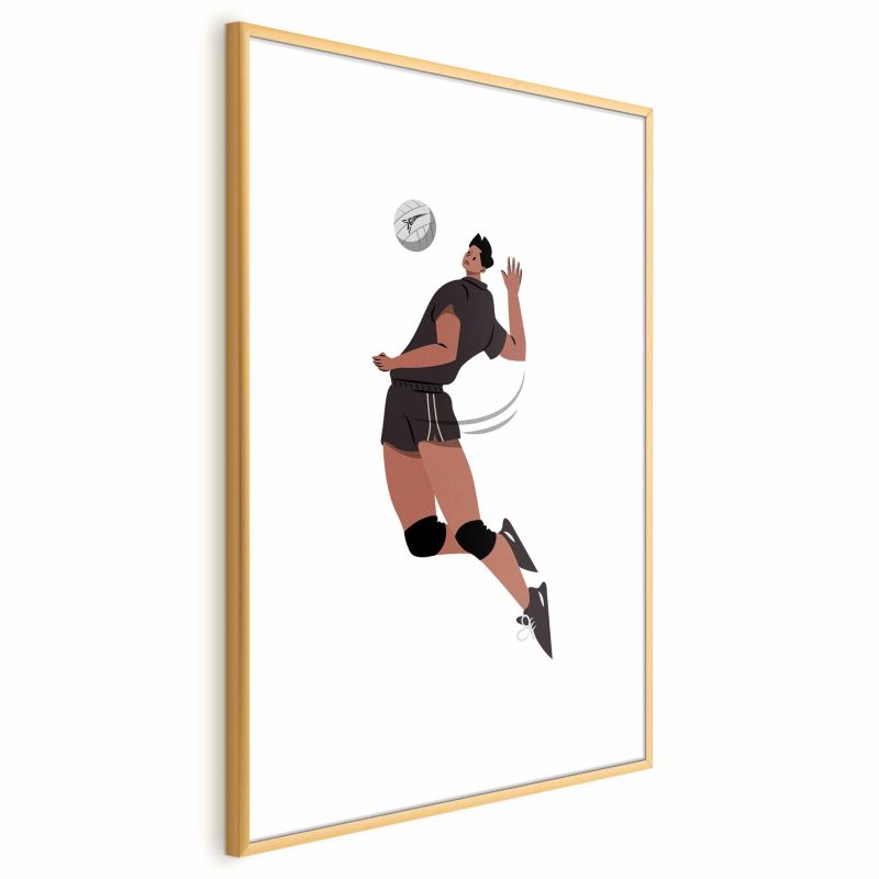 Plakat Artgeist Siatkarz 21x30 cm z ramą złotą 1 szt