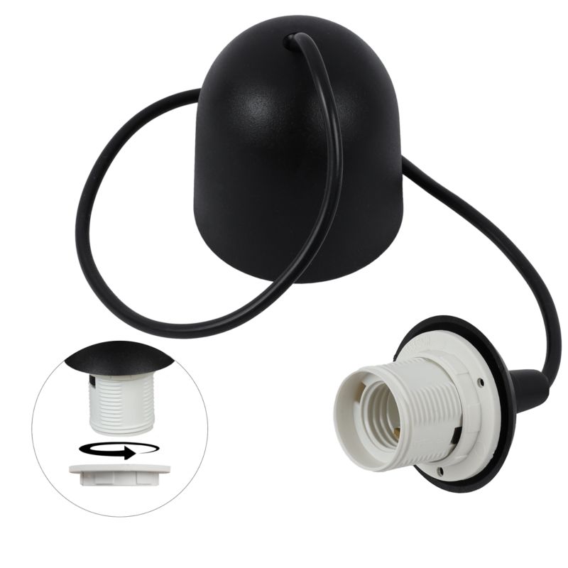 Linka zawiesie do lampy Light Home LH 1x E27 półkole czarny/biały 1szt.