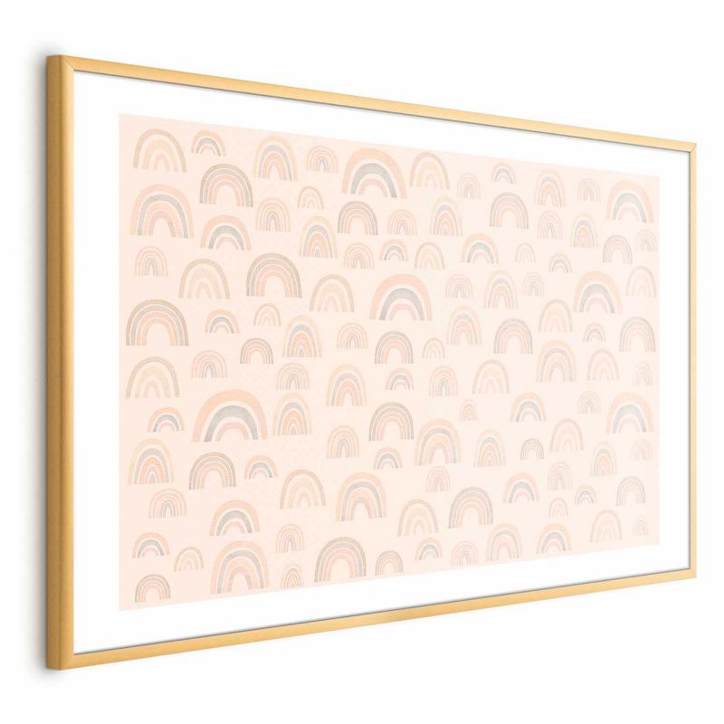 Plakat Artgeist Pastelowe tęcze 42x29,7 cm z ramą złotą 1 szt