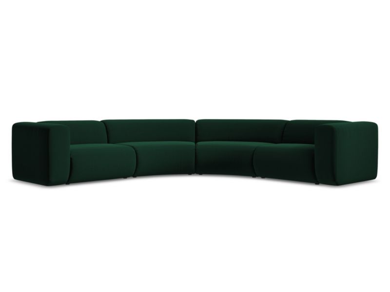 Narożnik uniwersalny Makamii Ekahi z tkaniny welwetowej 318x318 cm butelkowa zieleń 1 szt.