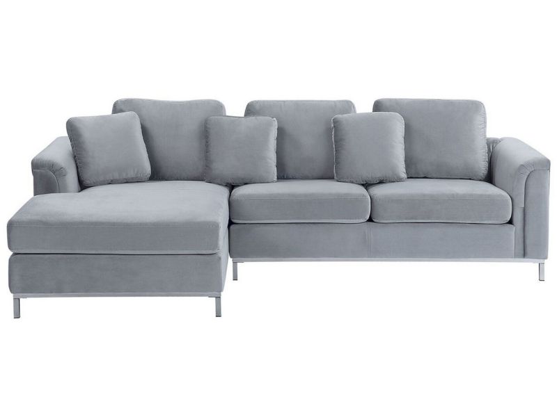 Sofa narożna prawostronna Oslo Jasnoszary Tkanina Prawostronny 1 szt.