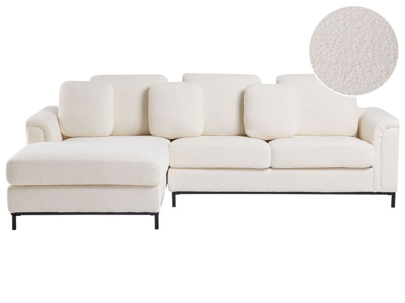 Sofa narożna prawostronna Oslo Biały Boucle Prawostronny 1 szt.