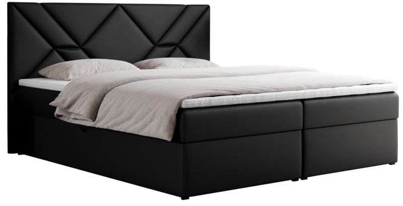 Łóżko kontynentalne MKS Meble NEOMI 160x200 H3 Czarny ecoskóra 1szt.