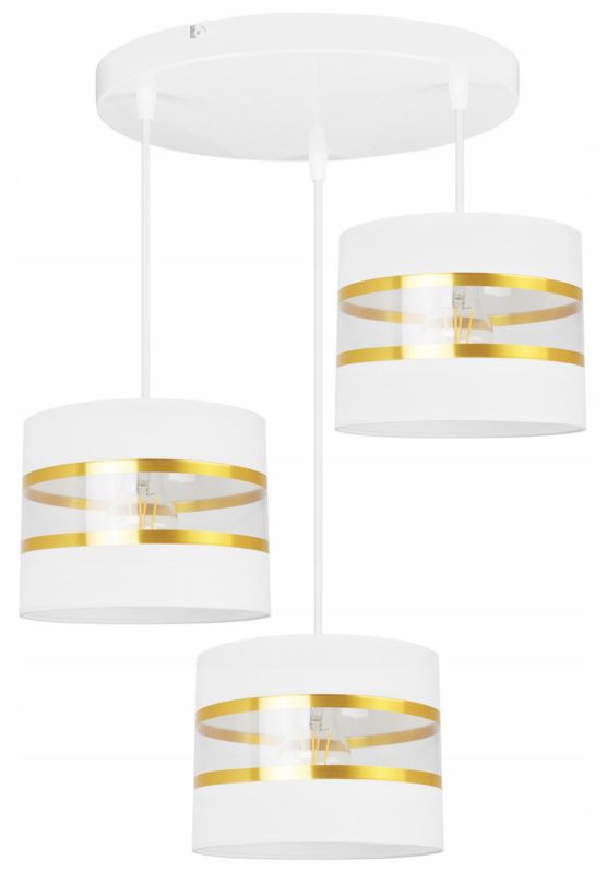 Lampa sufitowa wisząca Light Home LH Elegance Gold 3x E27 60W okragły biały 1szt.
