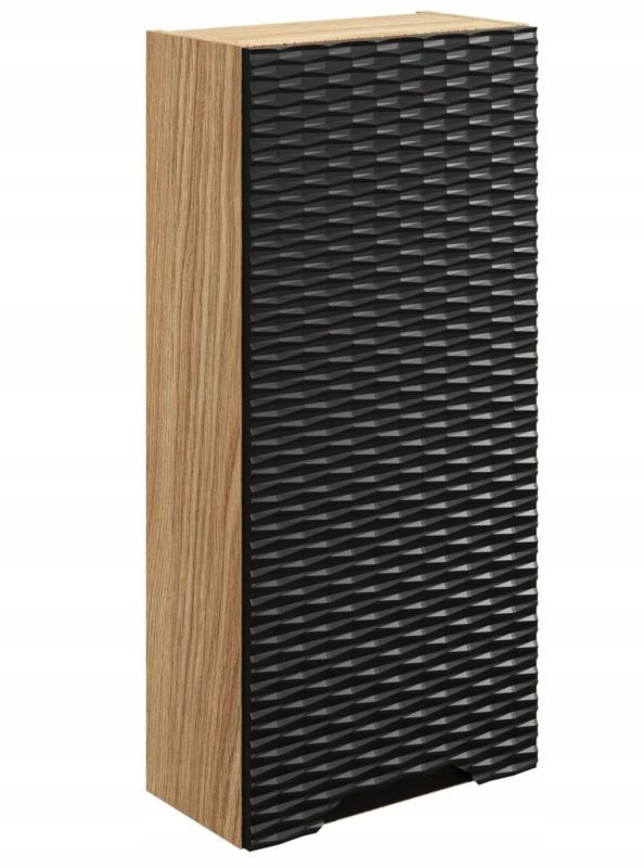 Słupek łazienkowy Furnidea 75 cm wiszący 1 drzwi czarny front 3D Ocean 1 szt.