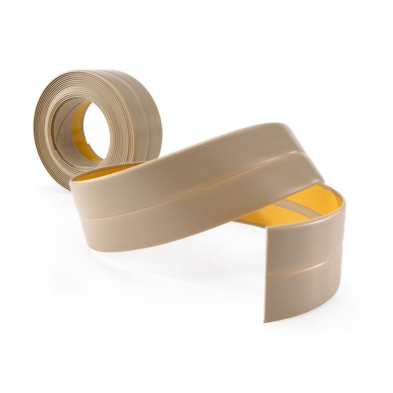 Listwa wykończeniowa PCV 30x30mm, QUEST, samoprzylepna, elastyczna, miękka taśma dekoracyjna, beż, 5m