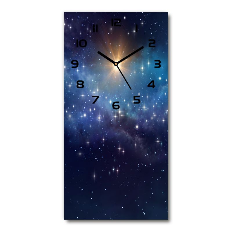 Zegar szklany Tulup Galaktyka czarne wskazówki 30x60 cm cichy 1 szt.