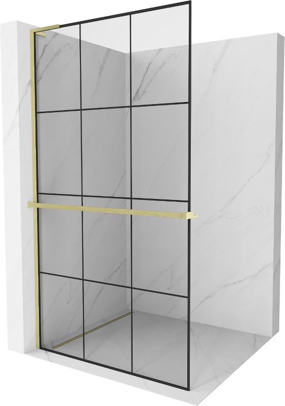 Ścianka prysznicowa Mexen Kioto+ czarna wzór 100x200 cm 800-100-123-55-77 1 szt.