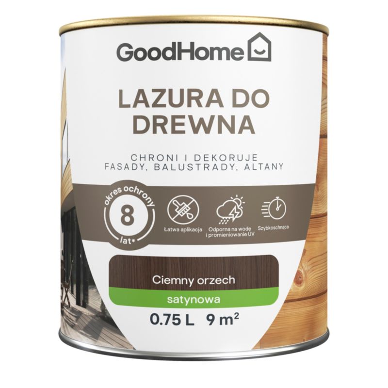 Lazura GoodHome 8 lat ciemny orzech 0,75 l