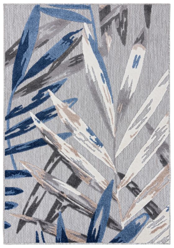 Dywan wewnętrzny/ zewnętrzny Aventura EC68C prostokąt 160 x 230 cm niebieski,szary nowoczesny, boho wzór roślinny 1 szt.