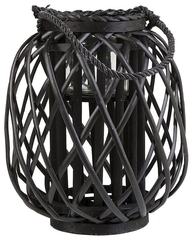 Lampion Mauritius Drewno Czarny 1 szt.