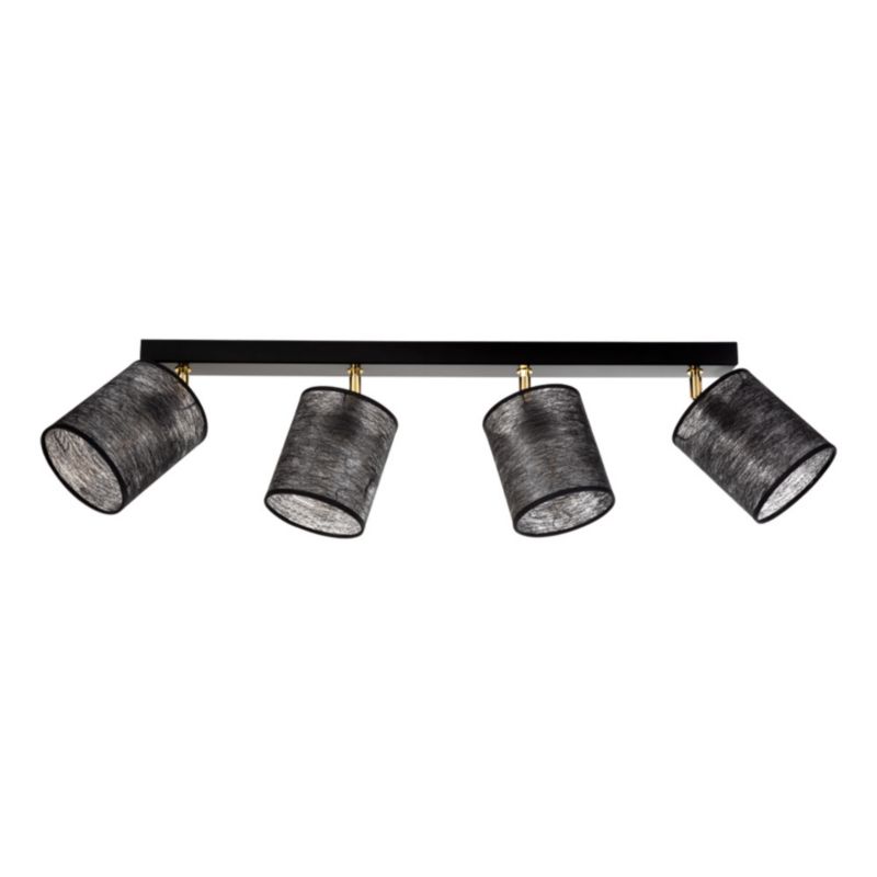 Lampa Sufitowa SPOT Light 4xE27 Max.25W Połączenie Czerni z Złotymi Akcentami i Czarnymi Abażurami, 1 szt.