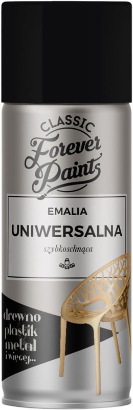 Emalia uniwersalna szybkoschnąca Forever Paints 400 ml czarna połysk