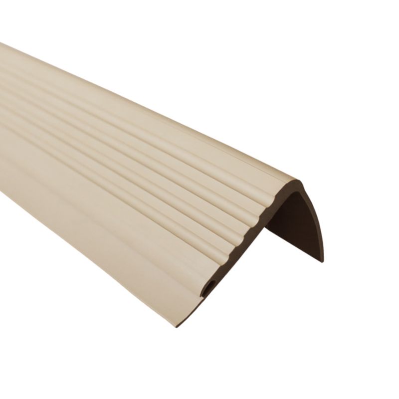 Profil schodowy PCV 48x42mm, QUEST, antypoślizgowy nosek schodowy, PMW, beż, 1.5m