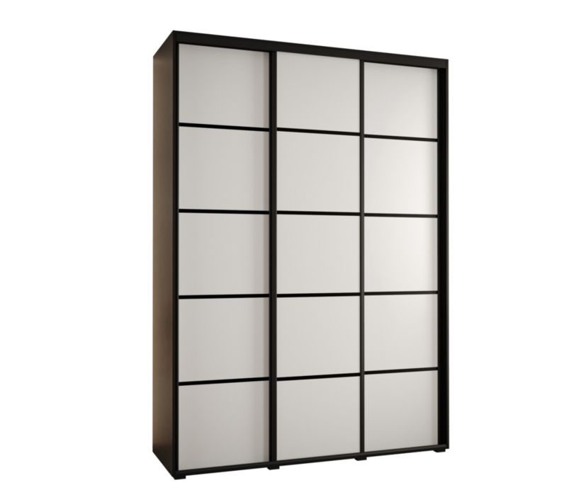 Szafa przesuwna Abiks DAVOS 4 wysoka szer.180cm gł.45cm czarny/biały/czarny 1szt.