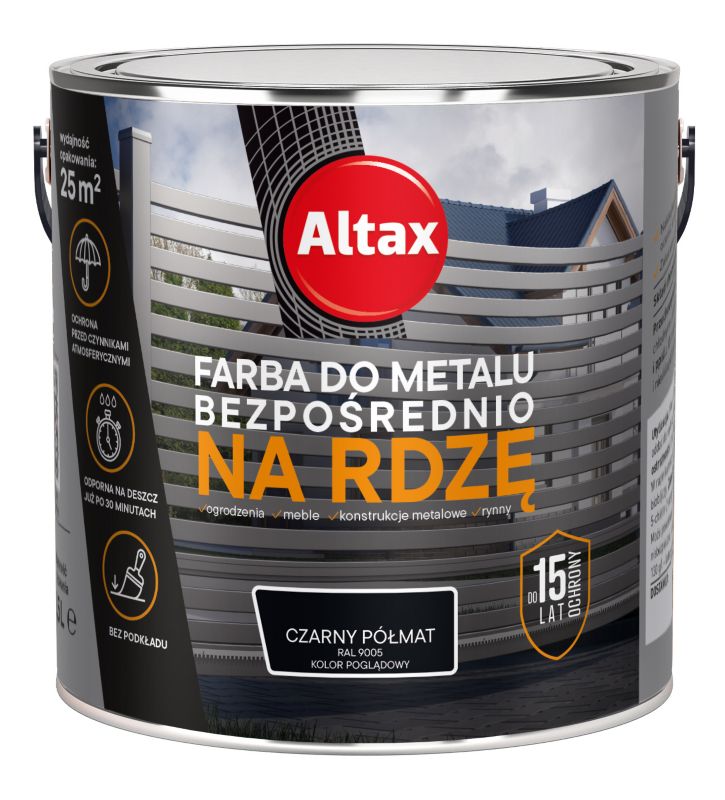 Farba antykorozyjna Altax czarny półmat 2,5 l