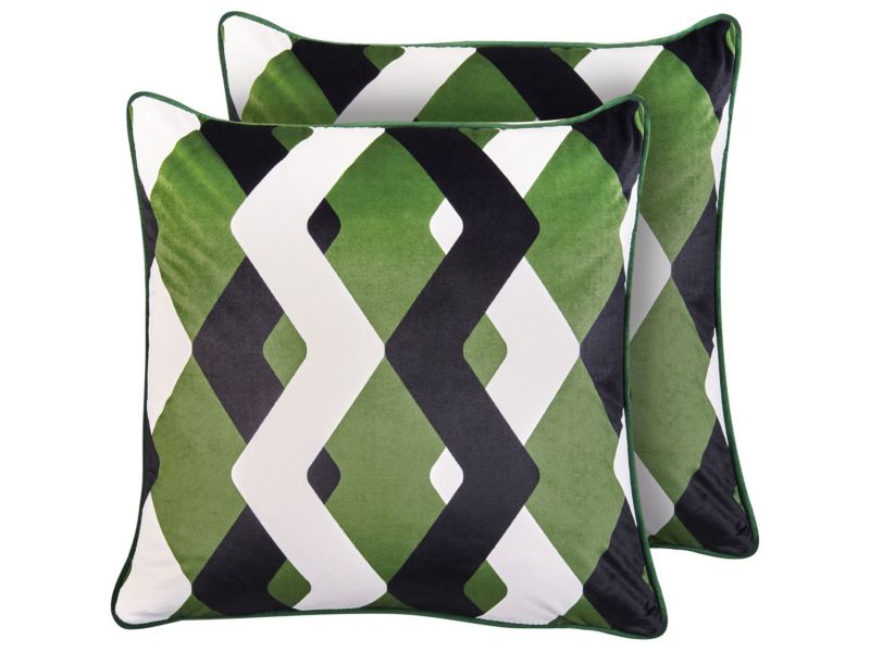 Zestaw 2 poduszek ogrodowych Sway Wzór geometryczny 45 x 45 cm Kolorowy 1 par.