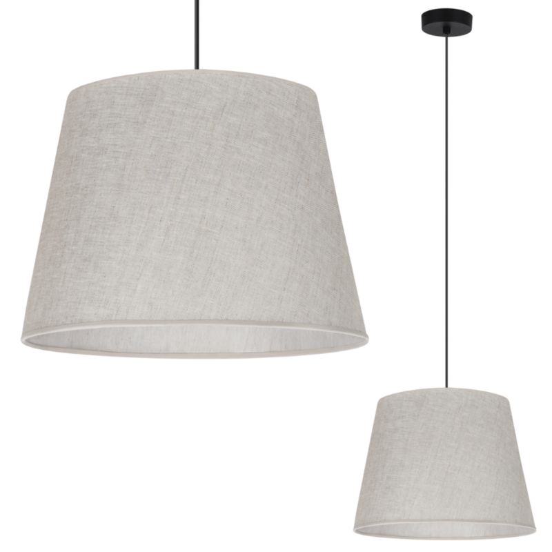 Lampa sufitowa wisząca Light Home LH Len Stożek 1x E27 60W klosz 38cm czarny/j.beżowy 1szt.