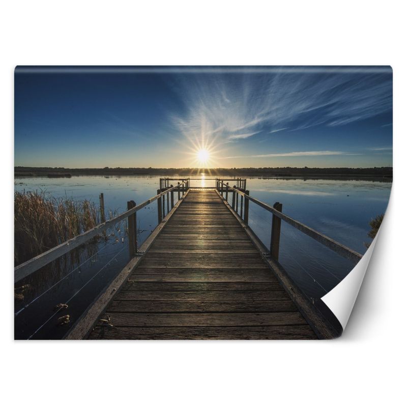 Fototapeta Feeby Jezioro o zachodzie słońca pomost 200x140 1 szt