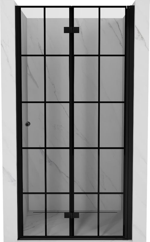 Drzwi prysznicowe składane Mexen Mist-F czarna kratka 80x200 cm 1 szt
