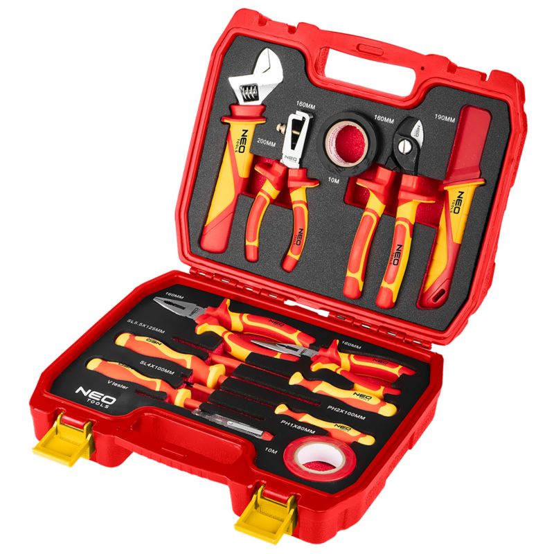 Zestaw narzędzi NEO TOOLS dla elektryka w walizce 13 el 1 kpl
