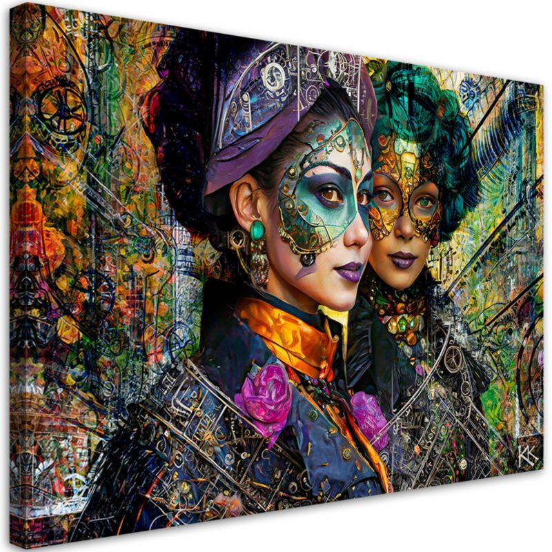 Obraz do salonu sypialni Feeby Kobieta Karnawał Abstrakcja 120x80 cm 1szt