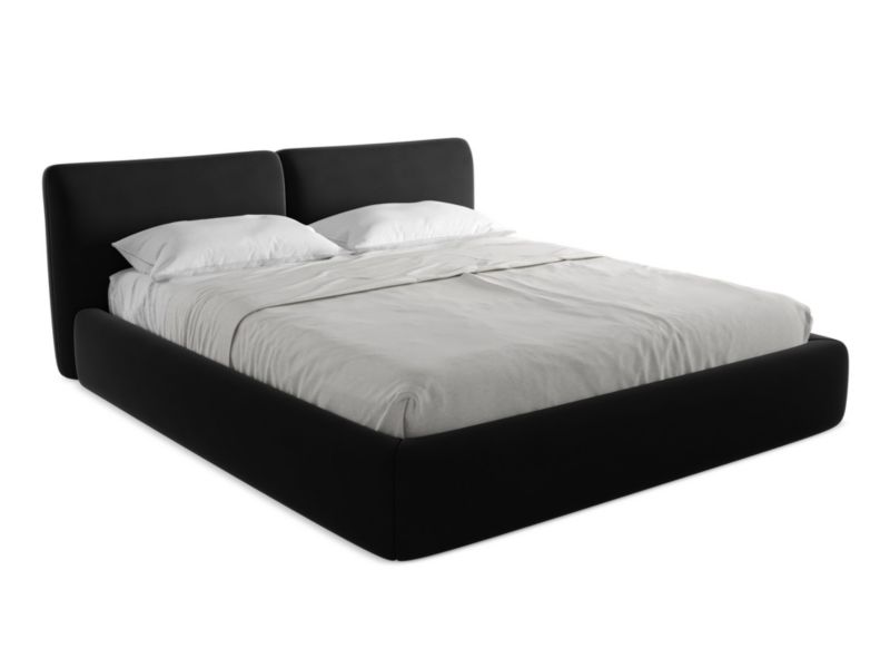 Łóżko Makamii Hoku z weluru 180x200 czarny 1 szt.
