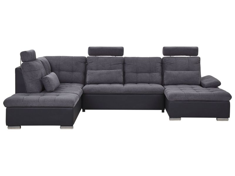 Sofa w kształcie U Halden Ciemnoszary Uniwersalny Prawostronny 1 szt.