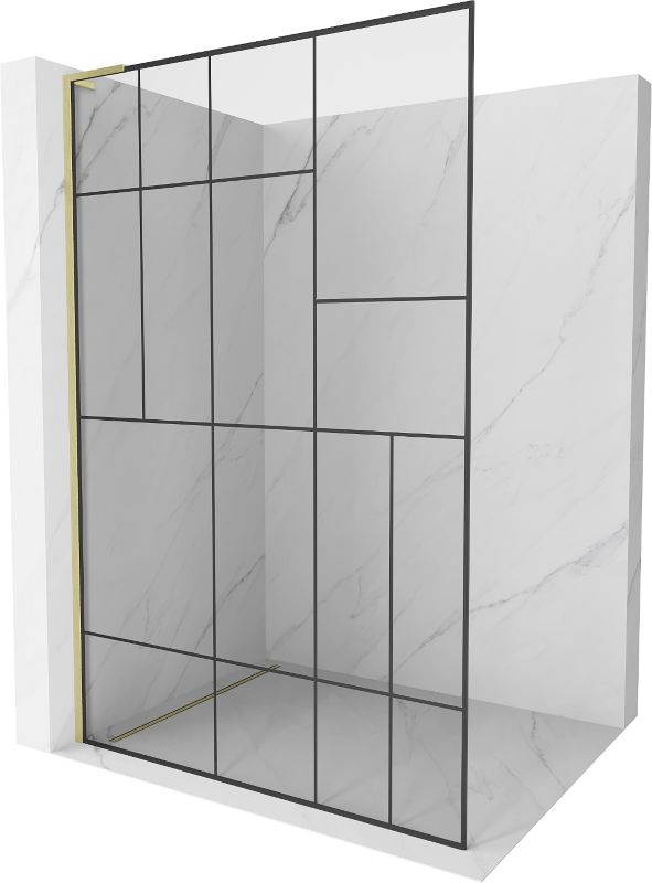 Ścianka prysznicowa Mexen Kioto L czarny wzór 70x200 cm 800-070-103-55-781 szt.