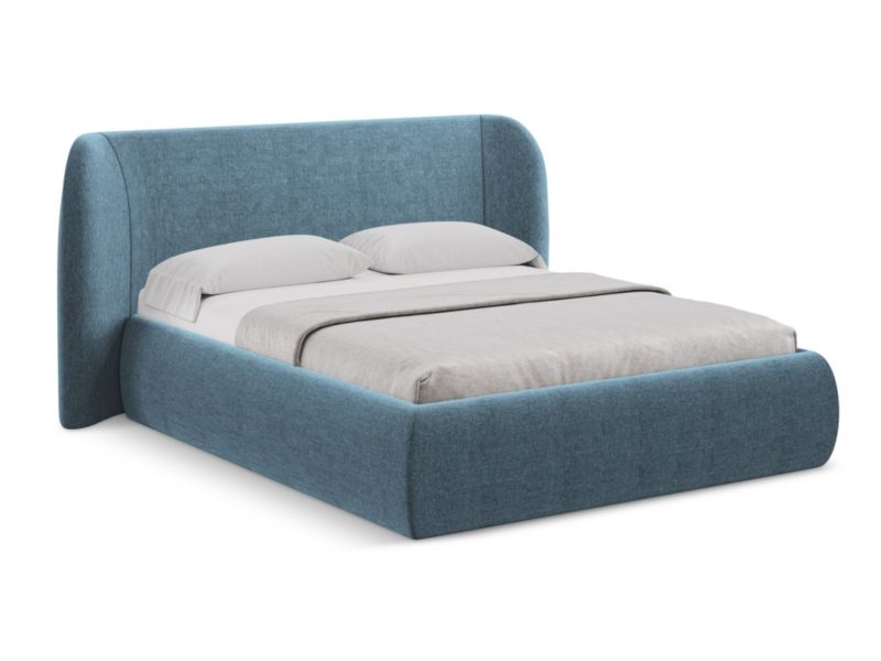 Łóżko Makamii Hauke z tkaniny szenilowej 160x200 jeans 1 szt.