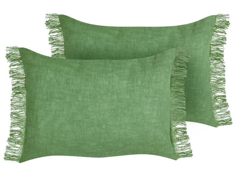 Zestaw 2 poduszek Jednolity Maba Bawełna 50 x 35 cm Zielony 1 par.
