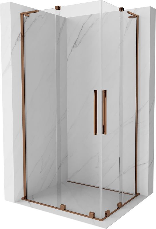 Kabina prysznicowa Mexen Velar L Duo rozsuwana 90 x 80 cm transparent różowe złoto 1 szt.